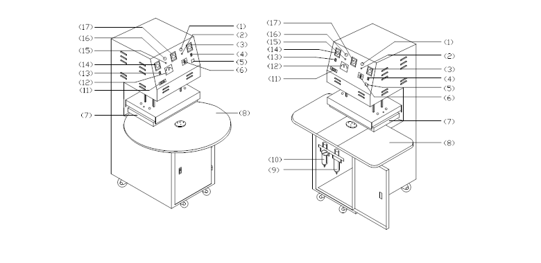 吸塑封口機(jī)結(jié)構(gòu)圖 吸塑封口機(jī)結(jié)構(gòu)圖